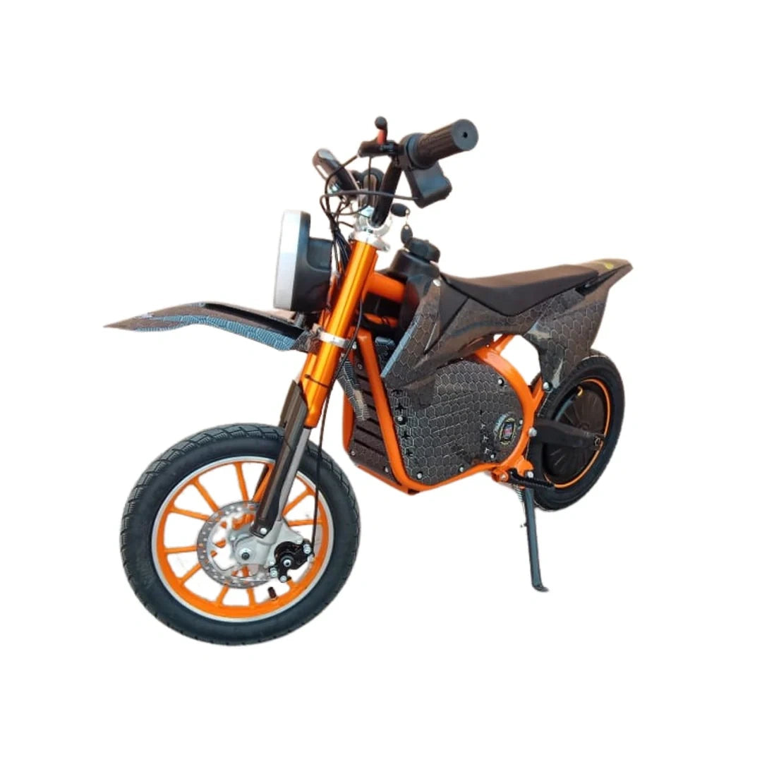 Orange and black electric bike on a white background