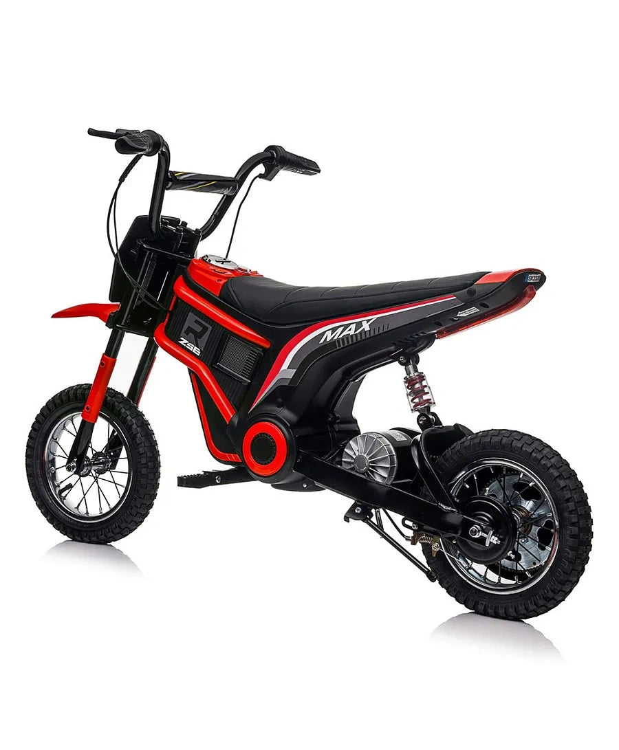 Red and black electric bike with 'MAX' branding on a white background