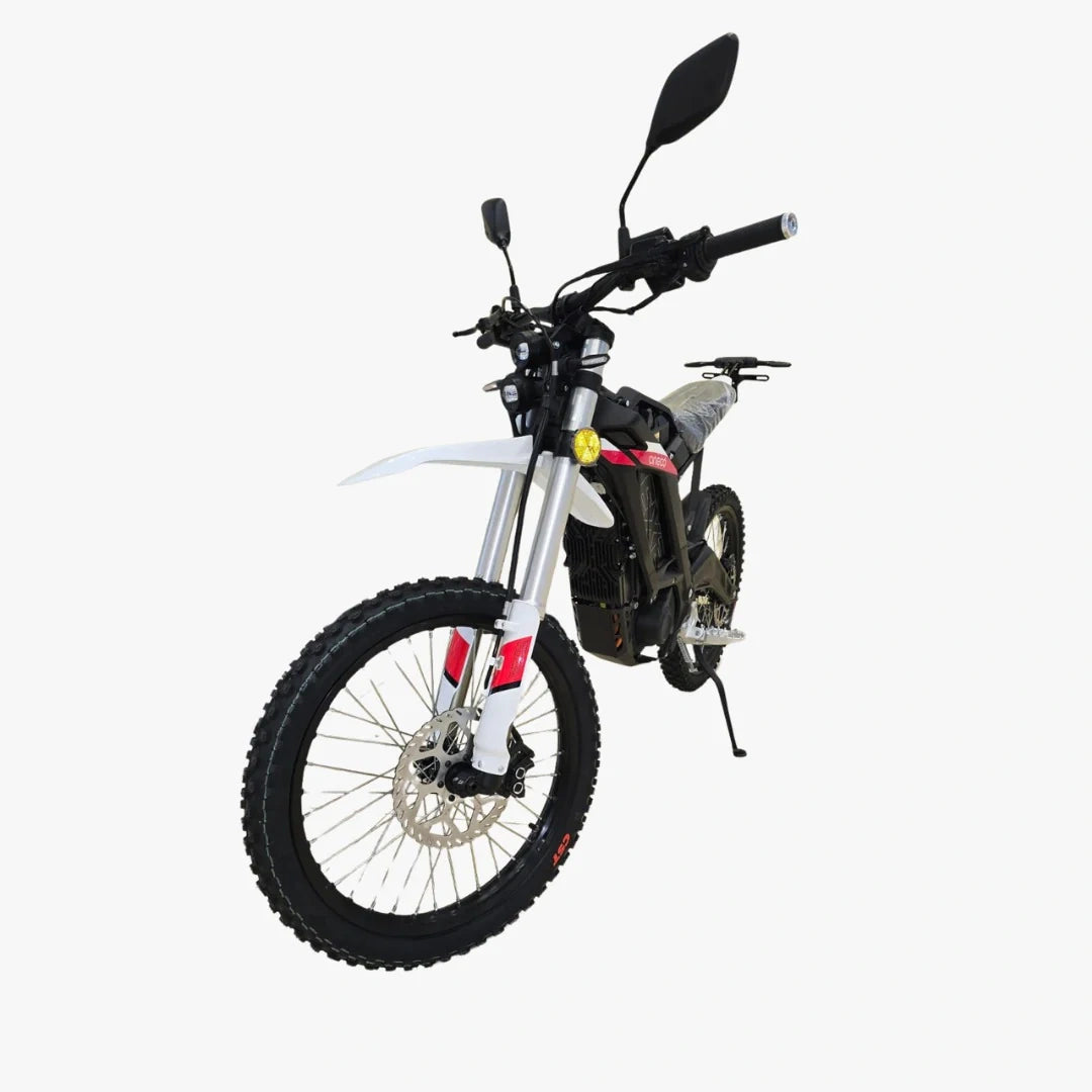 White off-road motorcycle on a white background