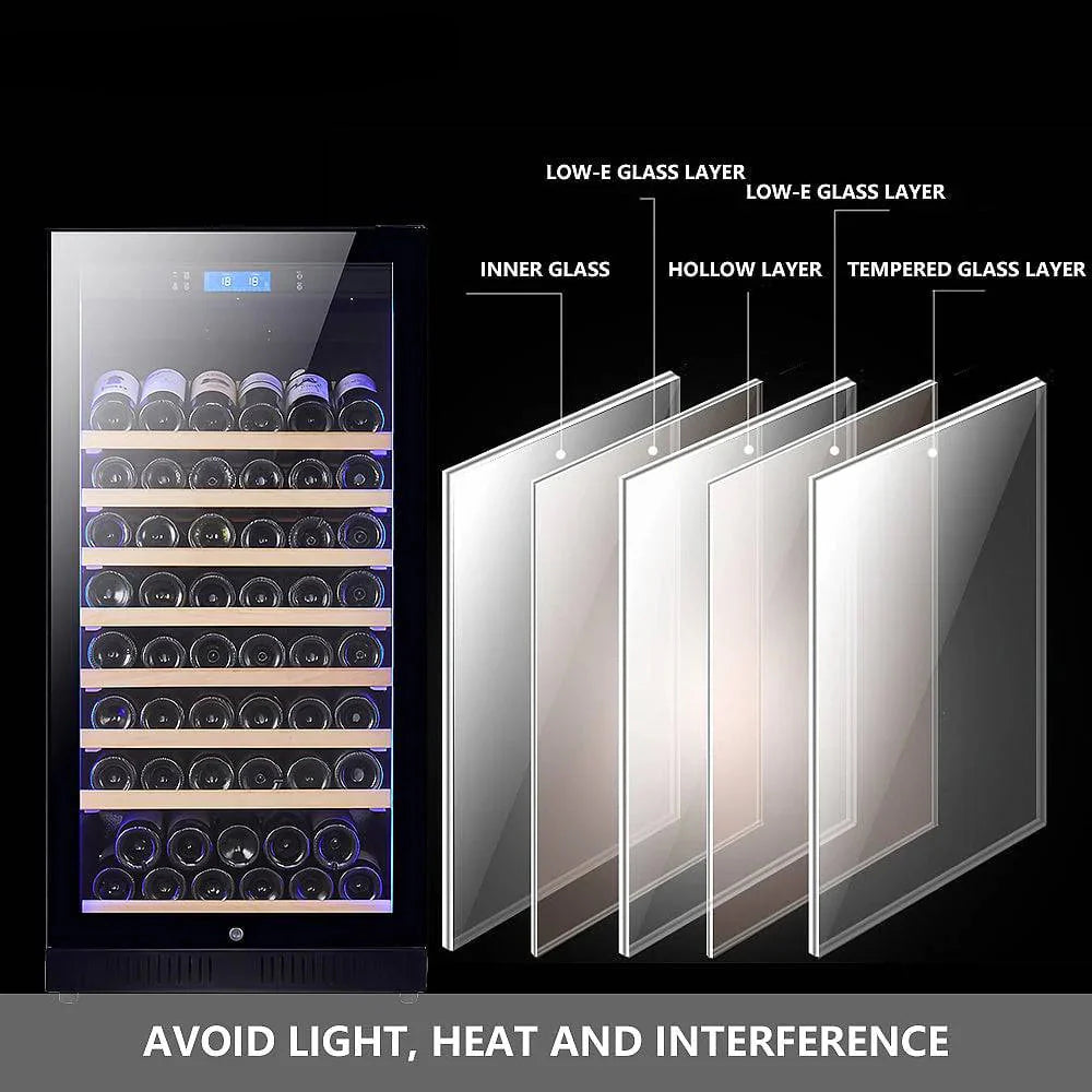 Wine cooler with glass layers