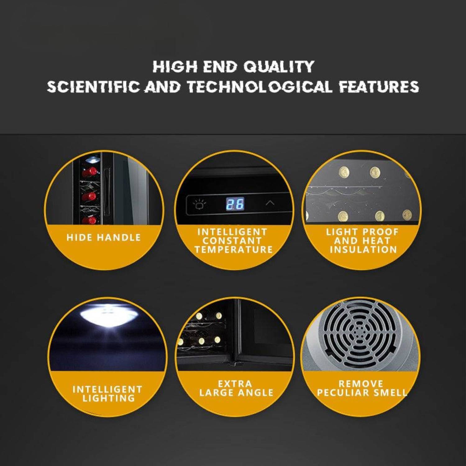 High-end quality scientific and technological features of a device on a dark background
