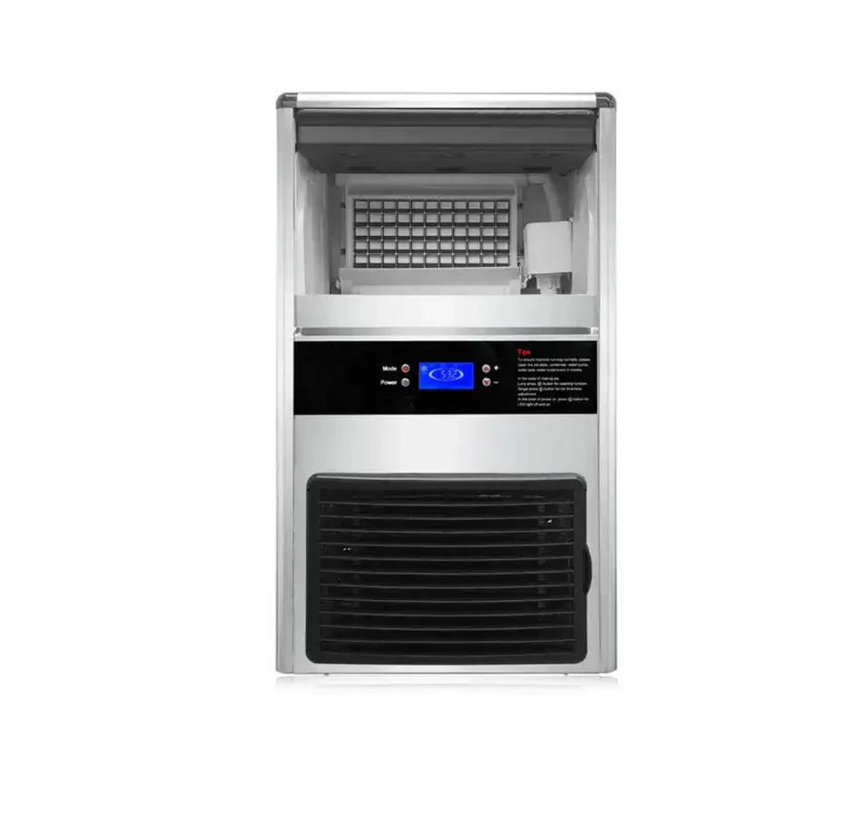 Commercial ice maker on a white background