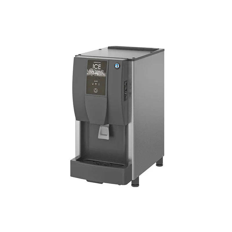 Gray ice machine on a white background