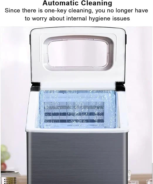 Automatic cleaning feature of a kitchen appliance with text on a white background