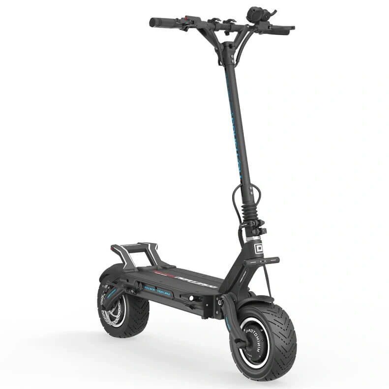 Black electric scooter on a white background