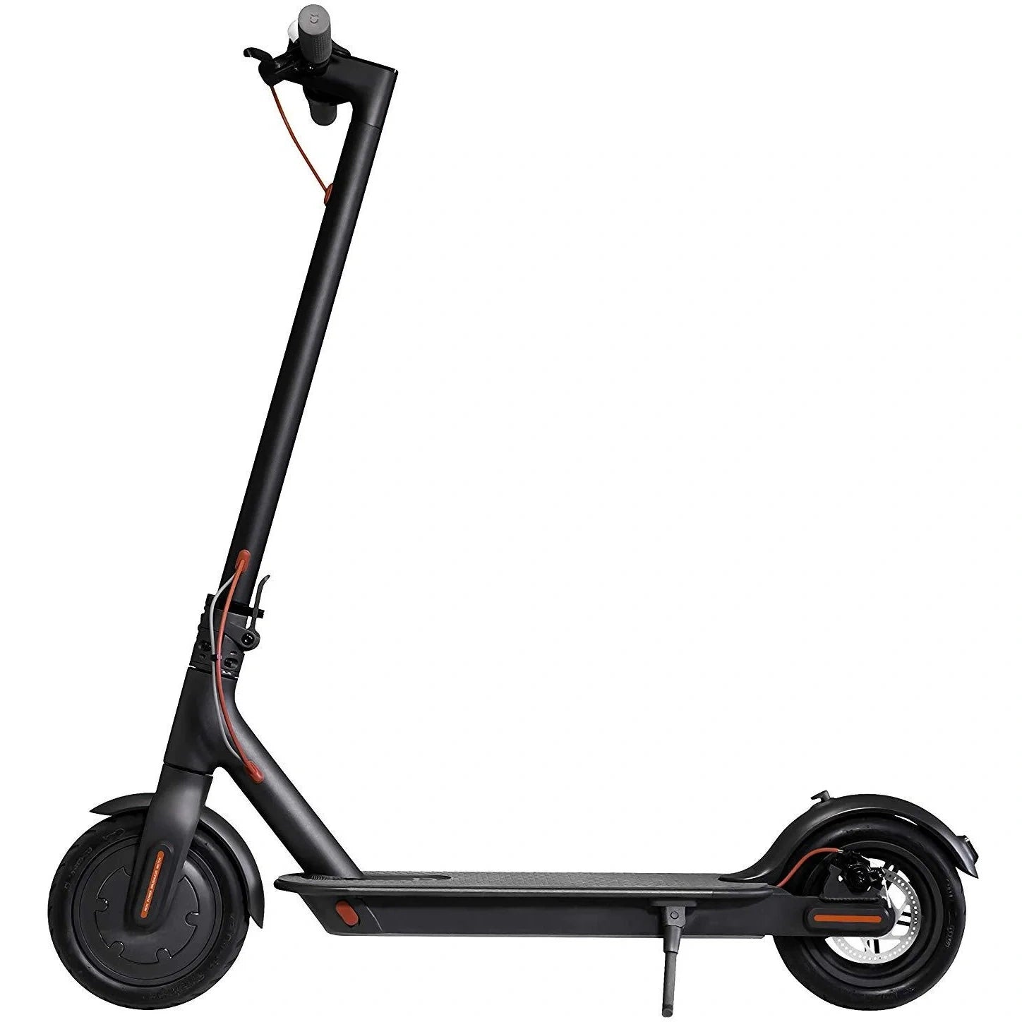 Black electric scooter on a white background