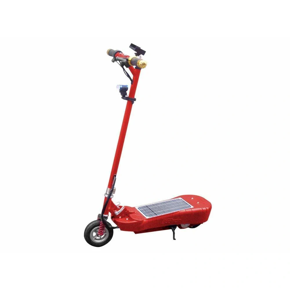 Red electric scooter on a white background