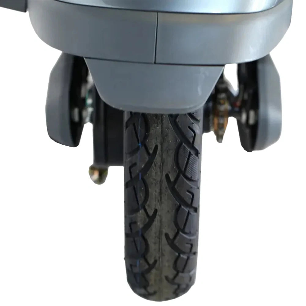 Close-up of a motorcycle tire with a white background