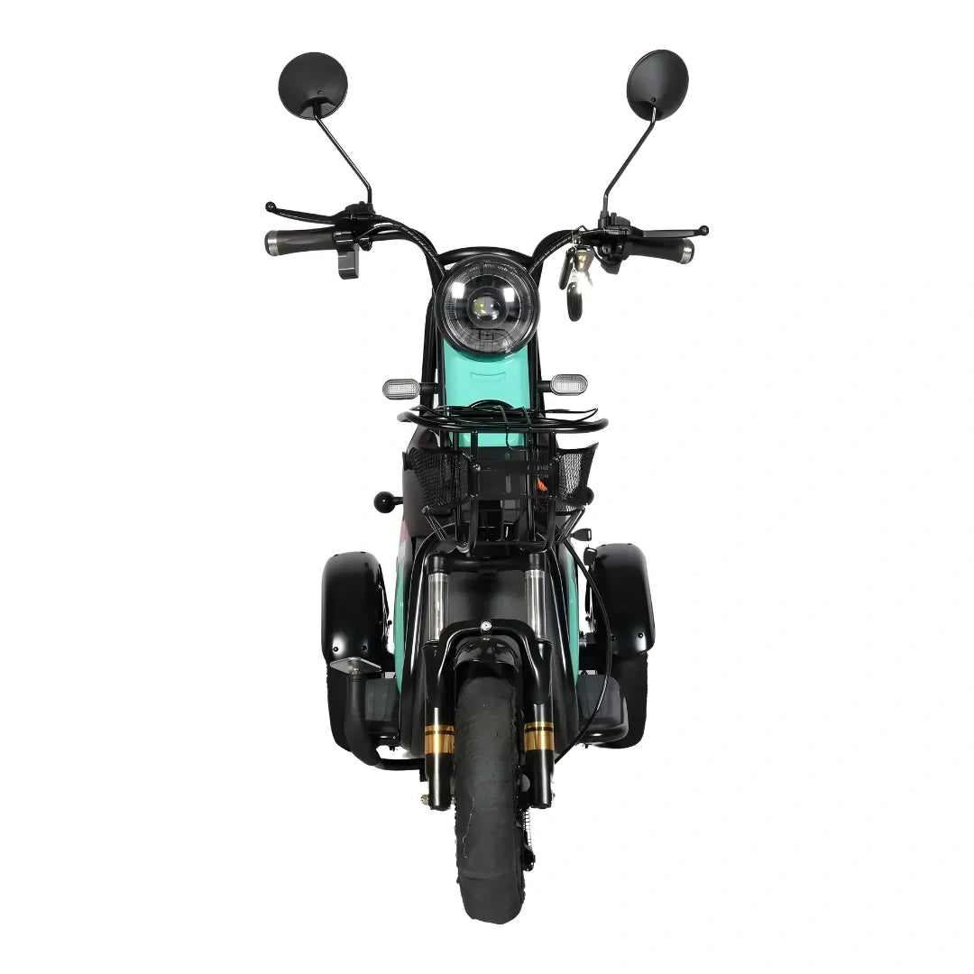 Three-Wheel Electric Scooter with Dual Seats and 500W Motor