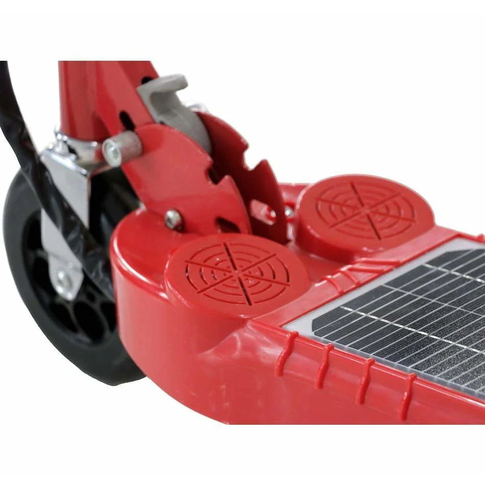 سكوتر كهربائي مبتكر يعمل بالطاقة الشمسية وقابل للطي - 3 عجلات، مكبر صوت بوم بوكس، بلوتوث، سرعة 15 كم/ساعة