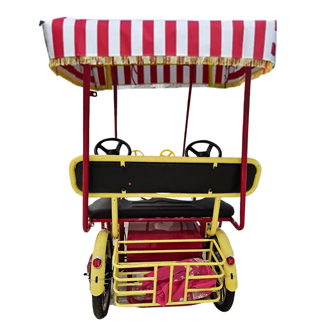 4-Person Electric Surrey Bike with 500W Motor and Canopy