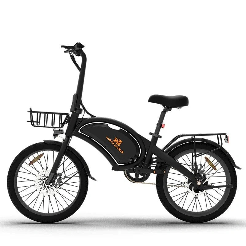 Folding Electric Utility Bike with 350W Motor, Dual Seat, and Basket