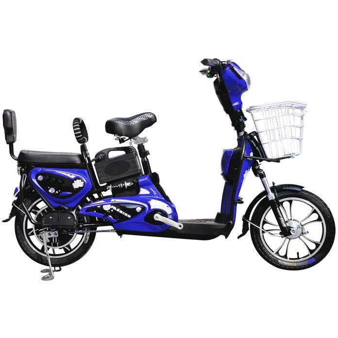 Electric Utility Bike with Dual Seat, Extra Battery and Pedal Assist