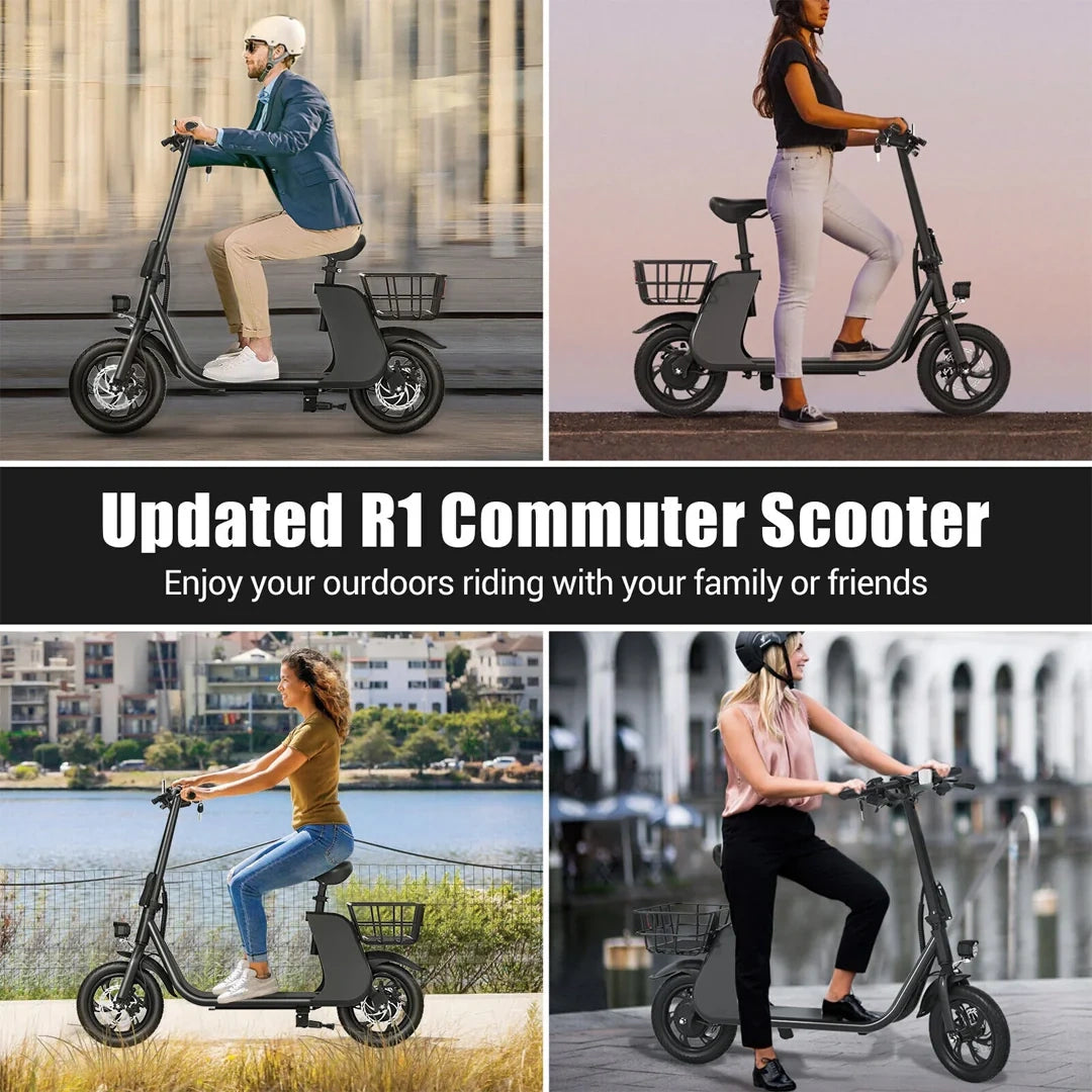 Portable Electric Scooter with Seat and 450W Motor