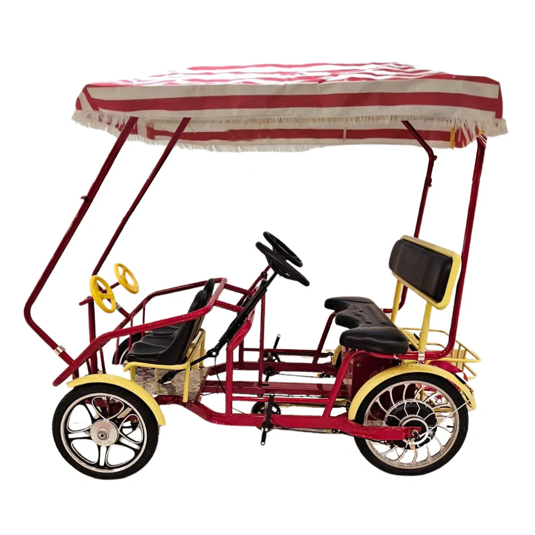 4-Person Electric Surrey Bike with 500W Motor and Canopy