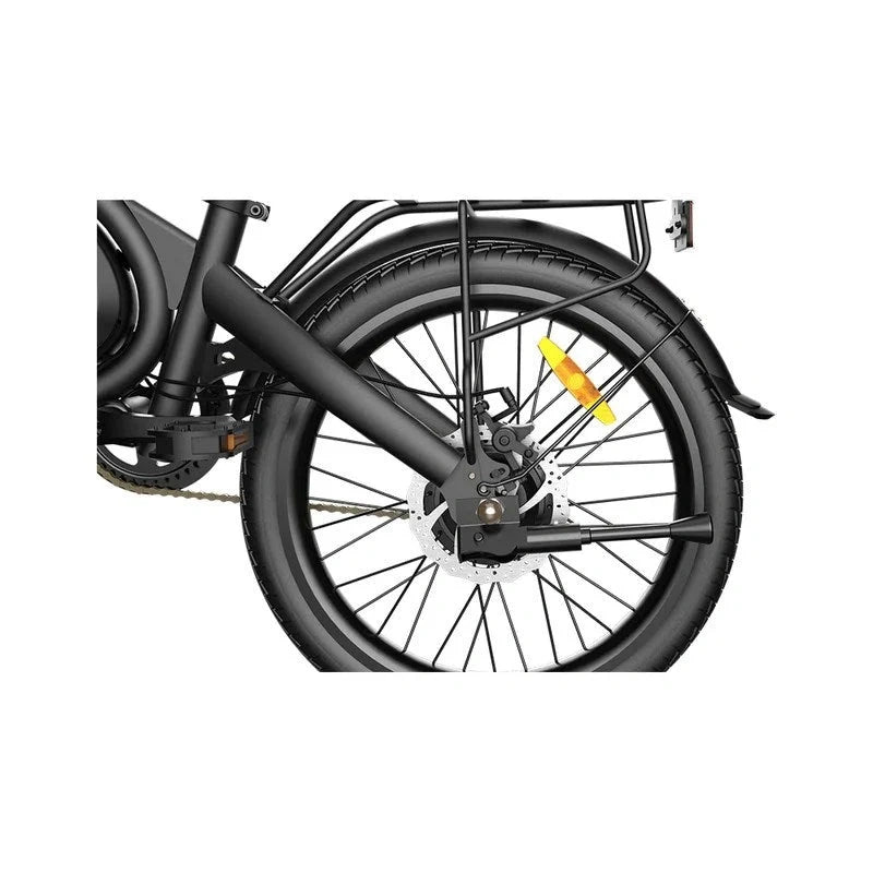 Folding Electric Utility Bike with 350W Motor, Dual Seat, and Basket