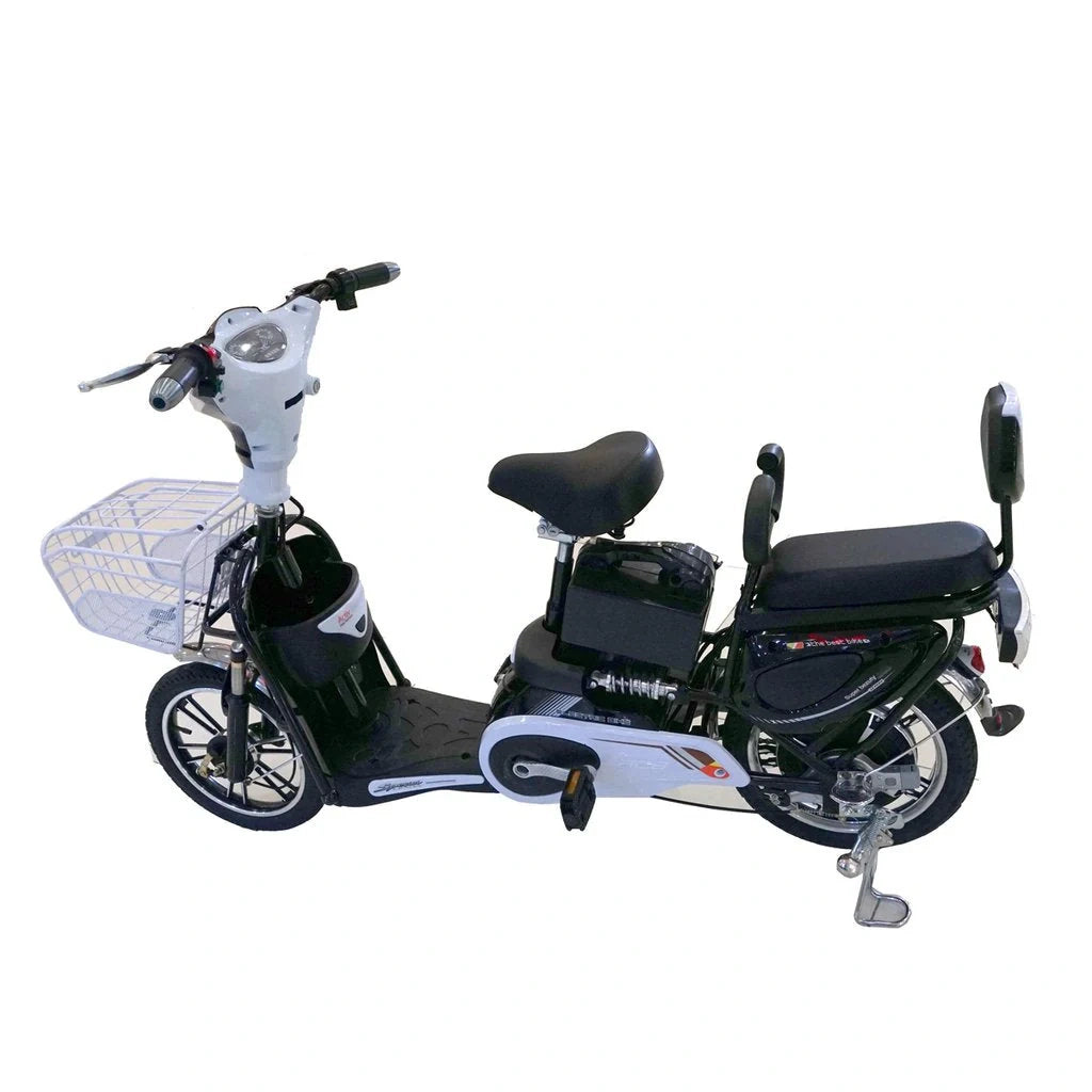 Electric Utility Bike with Dual Seat, Extra Battery and Pedal Assist