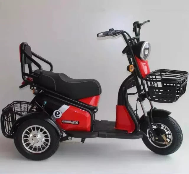 Three-Wheel Electric Scooter with Dual Seats and 500W Motor