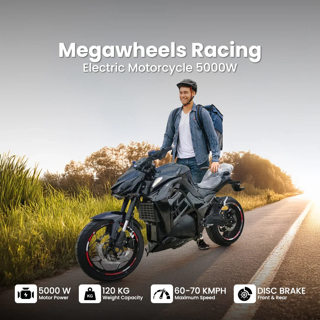 Racing Electric Motorcycle with 5000W Motor and 72V Battery