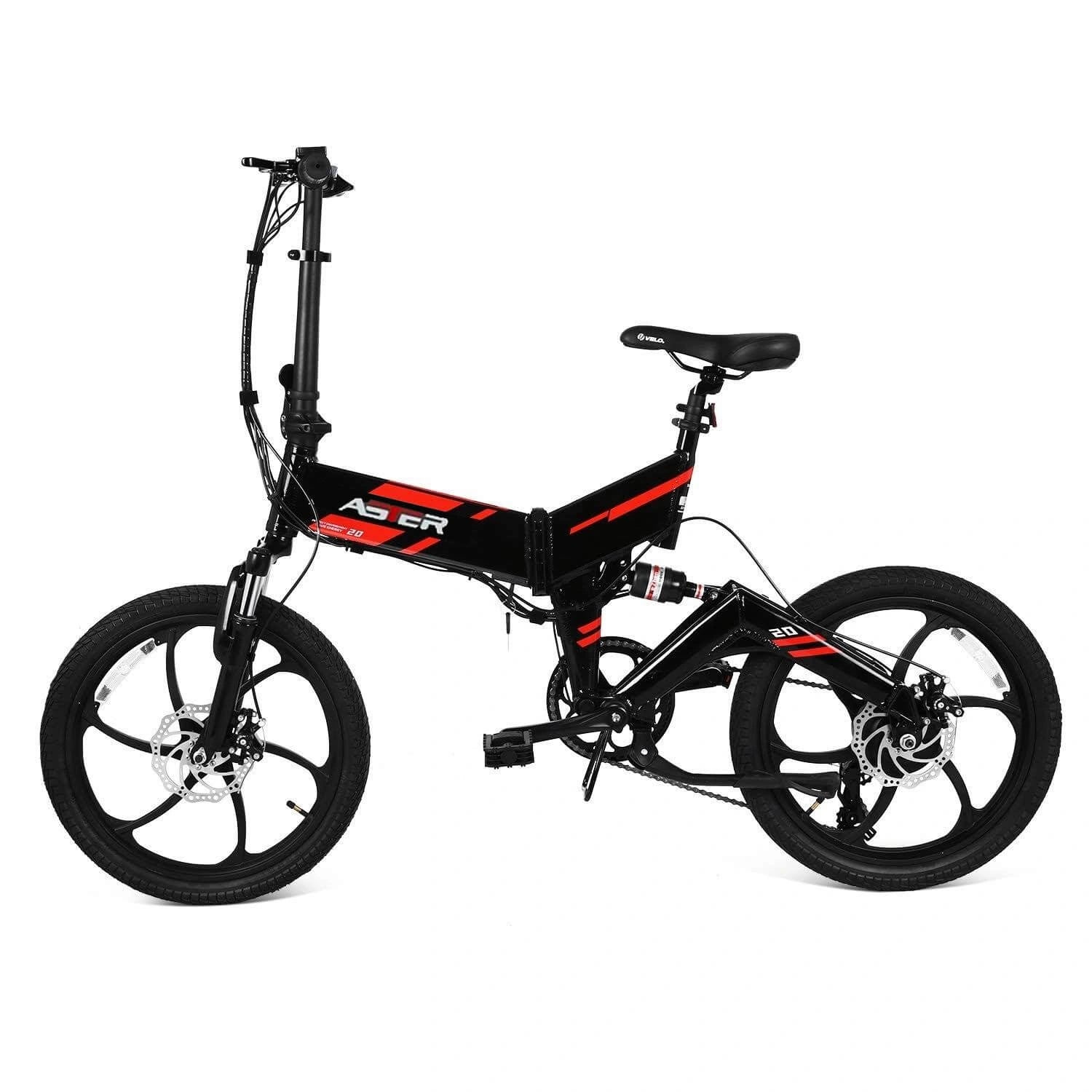Full-Suspension Folding Electric Bike with 250W Motor and 50km Range
