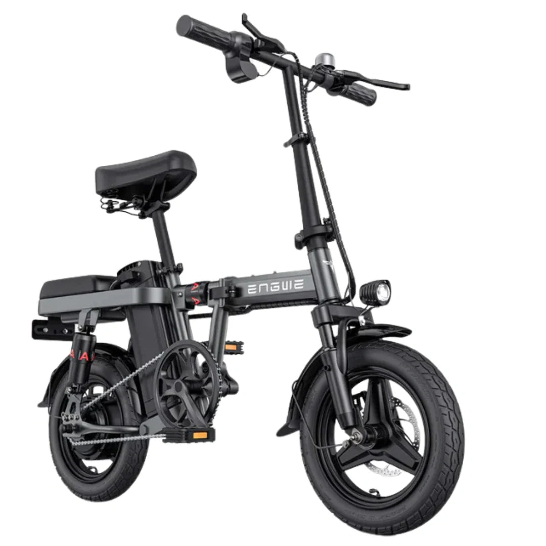 Compact Folding Electric Commuter Bike with Shock-Absorbing Saddle