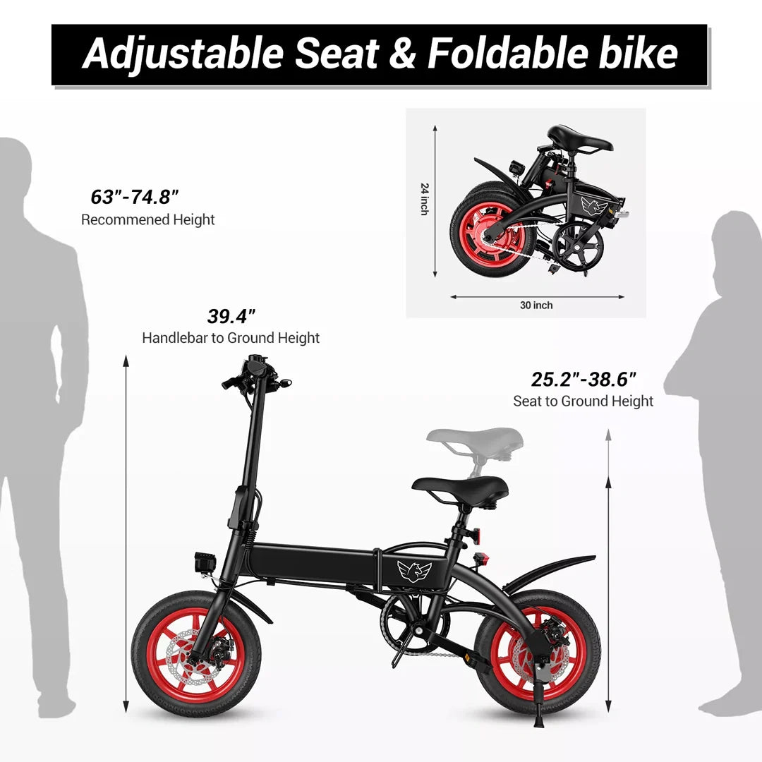 Lightweight Folding Electric Bike with 350W Motor and Dual Disc Brakes