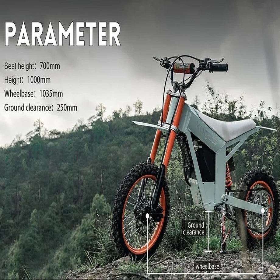 Powerful Off-Road Electric Dirt Bike with 1500W Motor and 48V 21Ah Battery