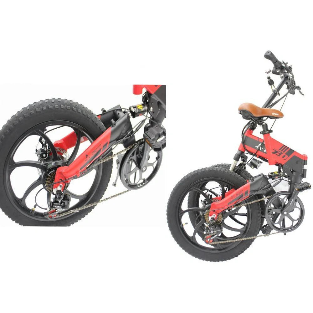 Full-Suspension Folding Electric Bike with 250W Motor and 50km Range