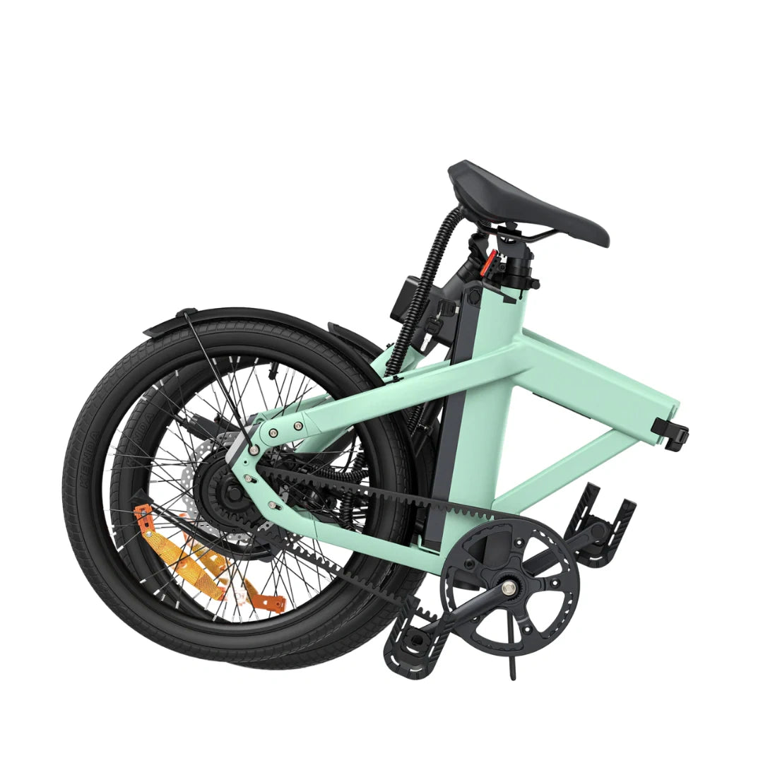 Compact Folding Electric Bike with 250W Torque Sensor Motor and Belt Drive System