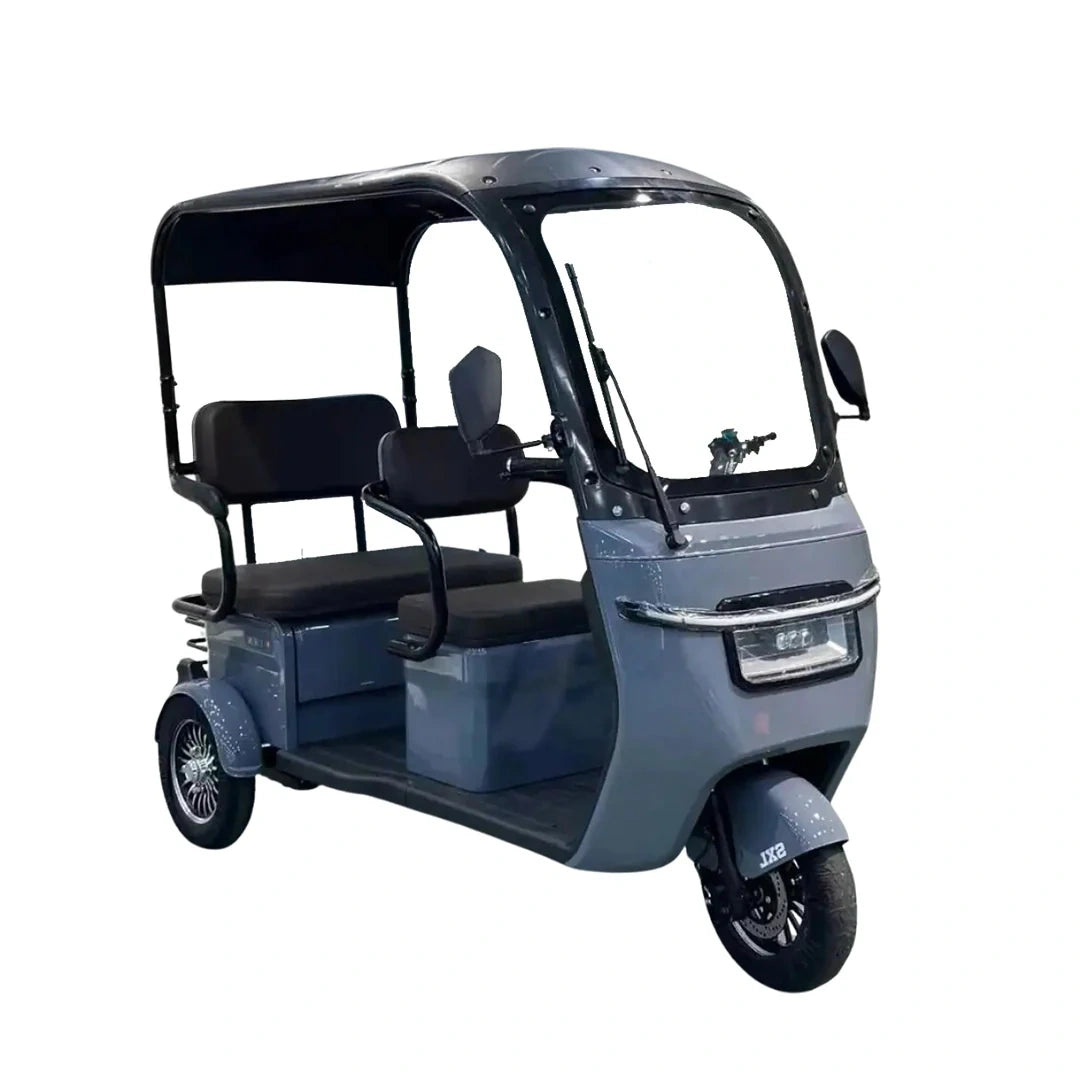 Enclosed 3-Passenger Electric Tricycle with Roof and 1500W Motor