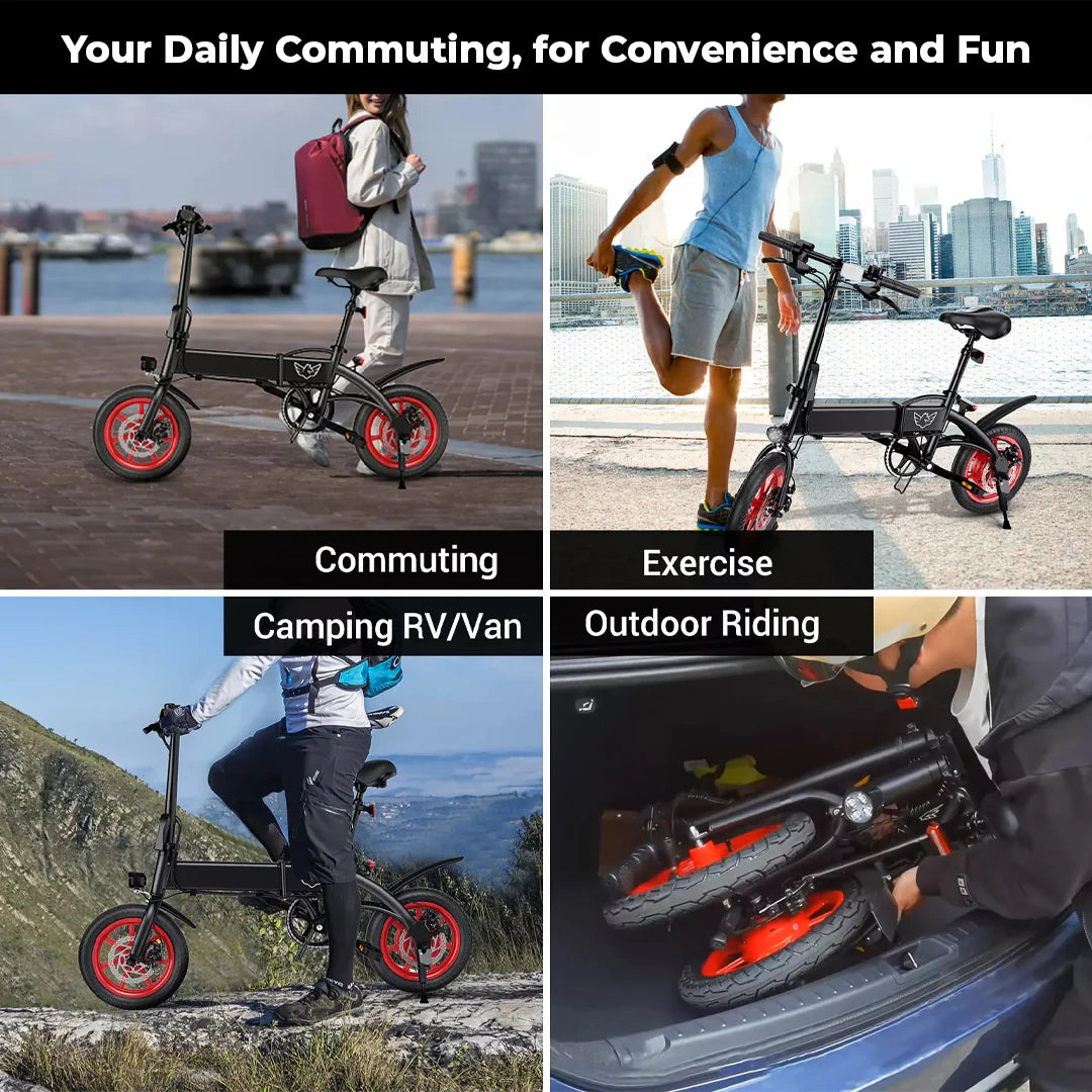 Lightweight Folding Electric Bike with 350W Motor and Dual Disc Brakes