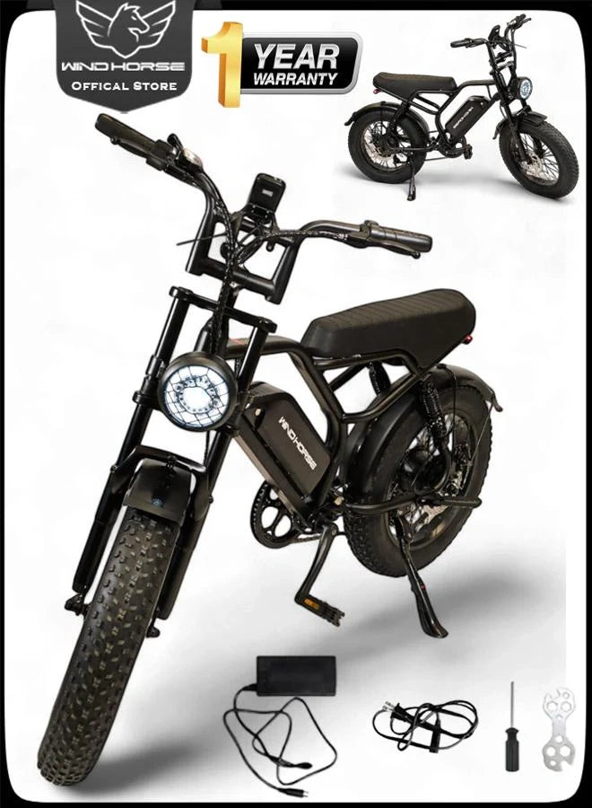 Folding Fat Tire Electric Bike with 750W Motor and Long-Range Battery
