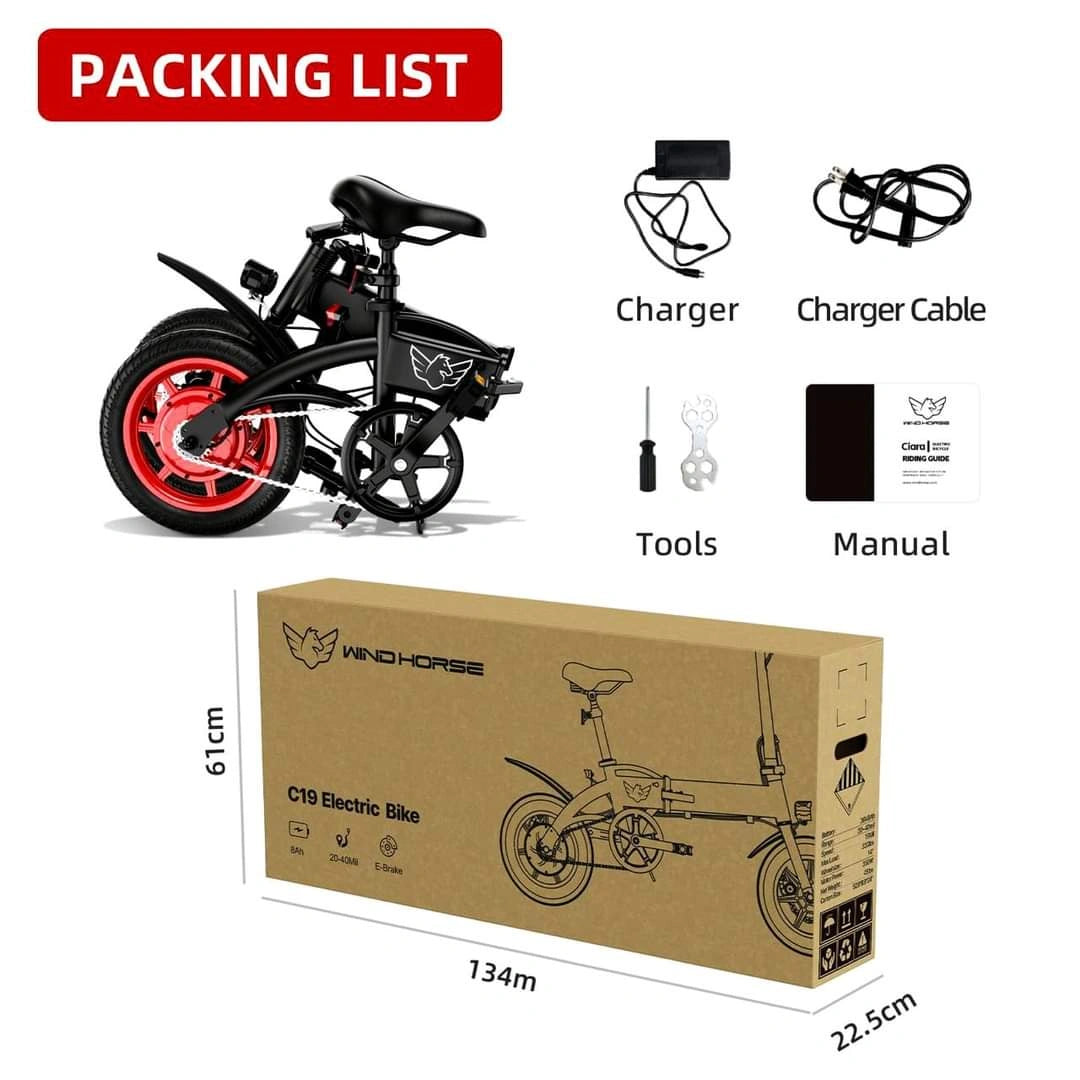 Lightweight Folding Electric Bike with 350W Motor and Dual Disc Brakes