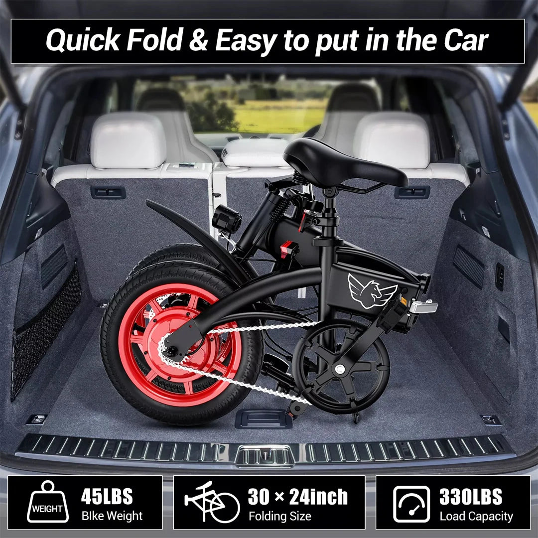 Lightweight Folding Electric Bike with 350W Motor and Dual Disc Brakes