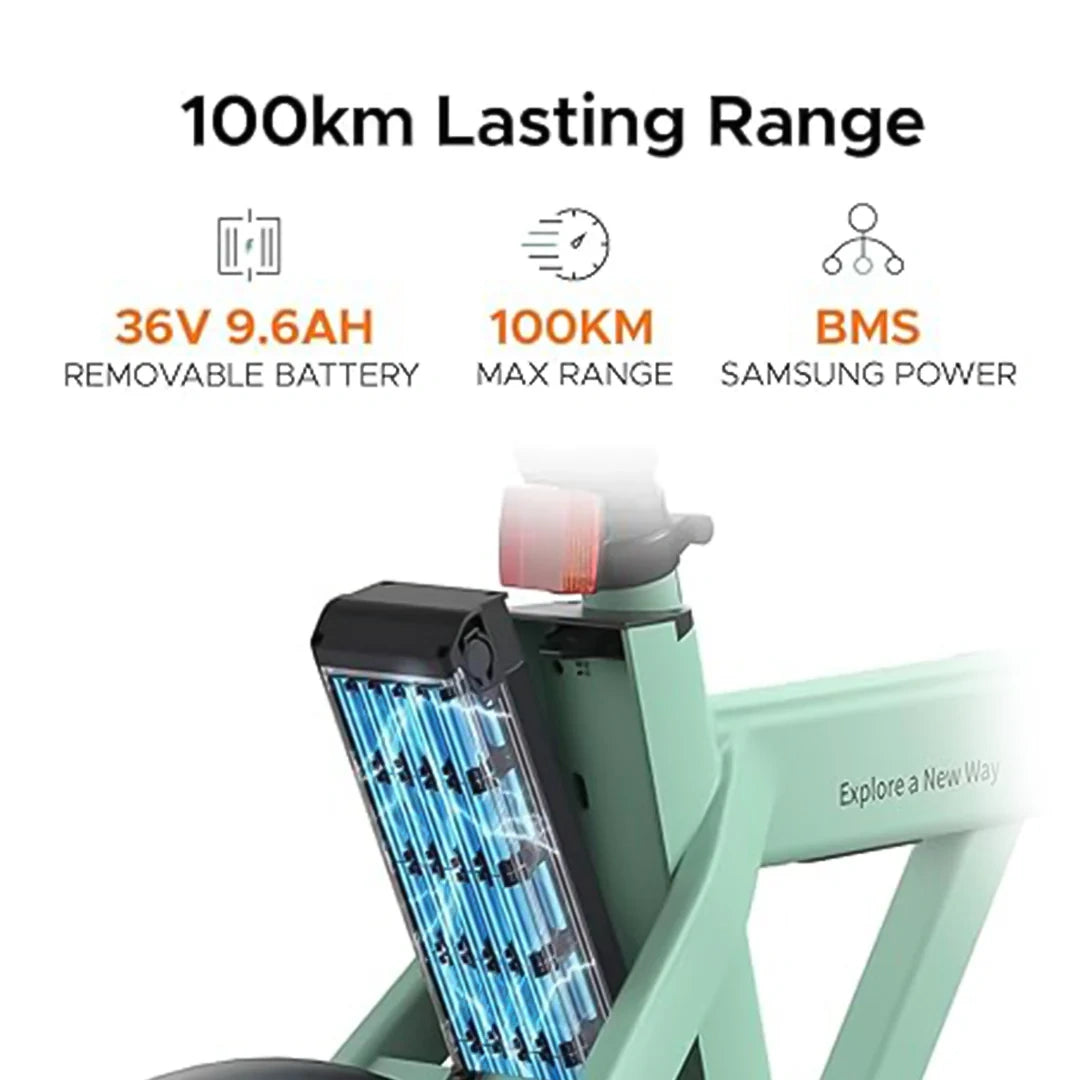 Ultra-Light Folding Electric Bike with Carbon Belt Drive and 100km Range