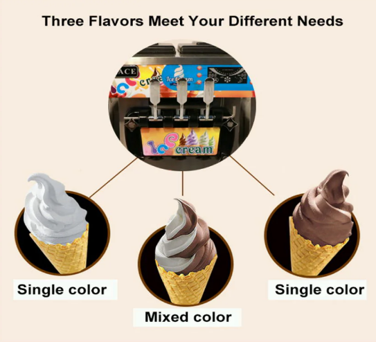 3 Flavors Rainbow Commercial Ice Cream Machine - COOLBABY
