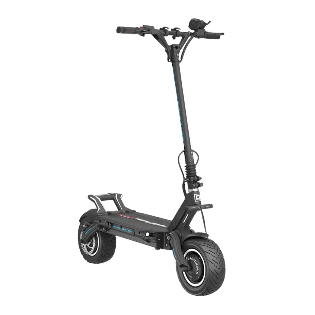 Black electric scooter on a white background