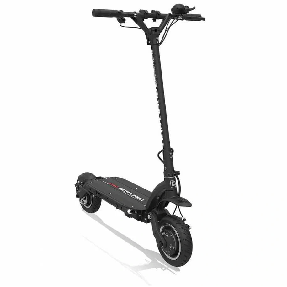 Black electric scooter on a white background