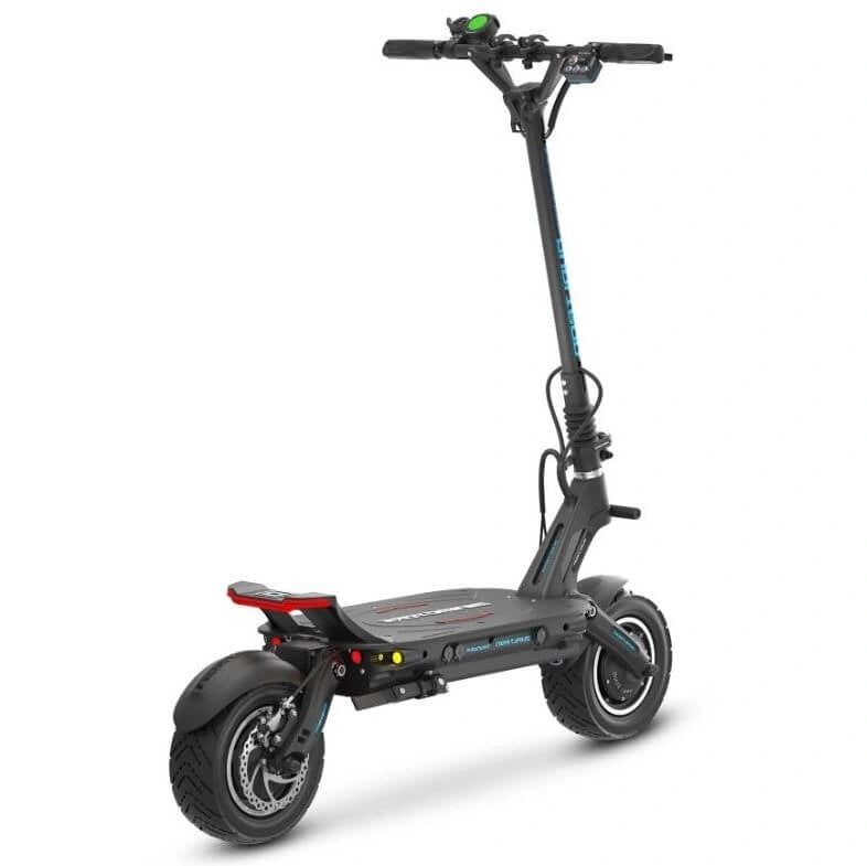 Black electric scooter on a white background