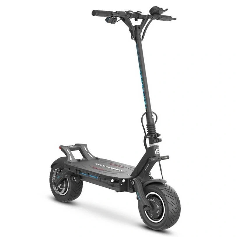 Black electric scooter on a white background