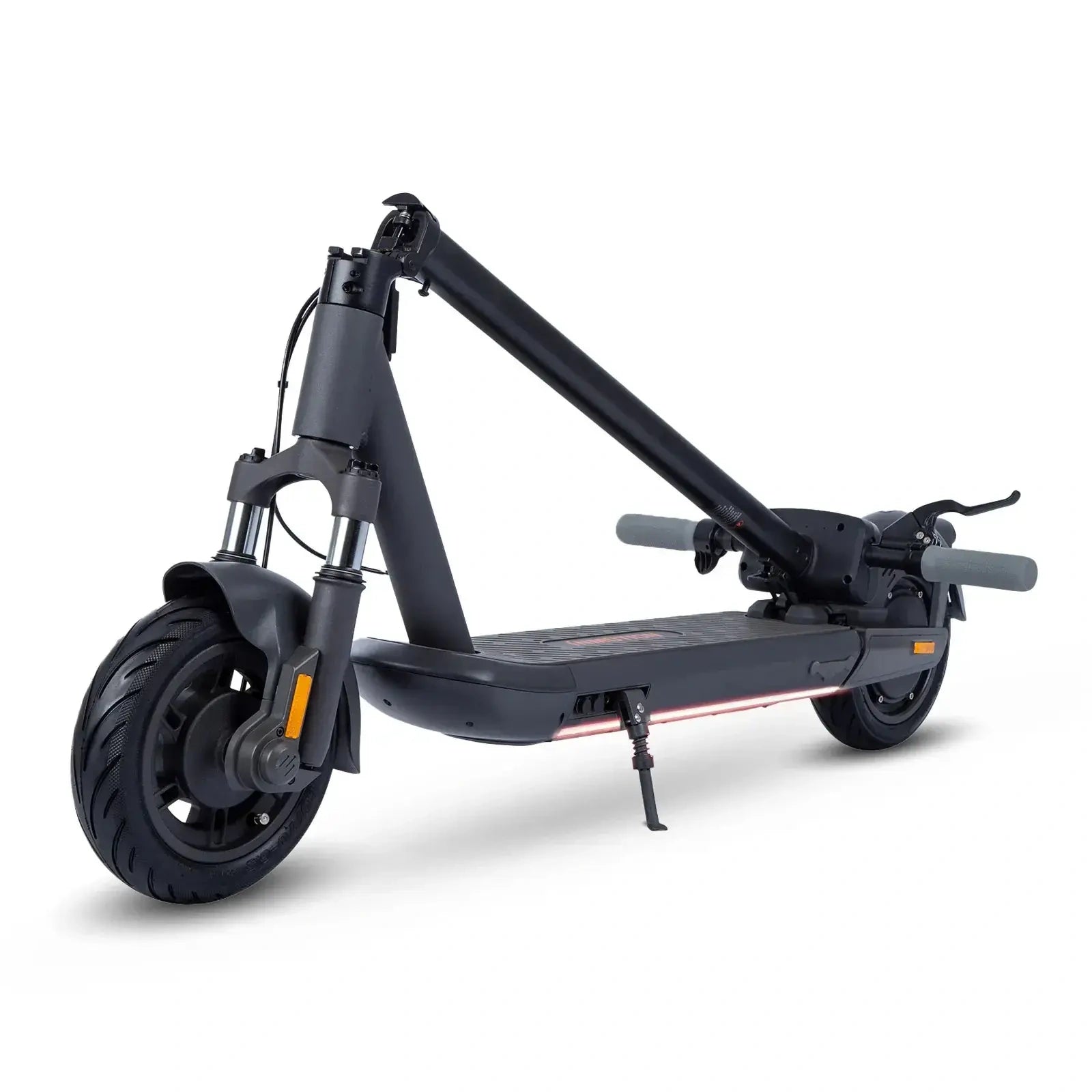 Black electric scooter on a white background