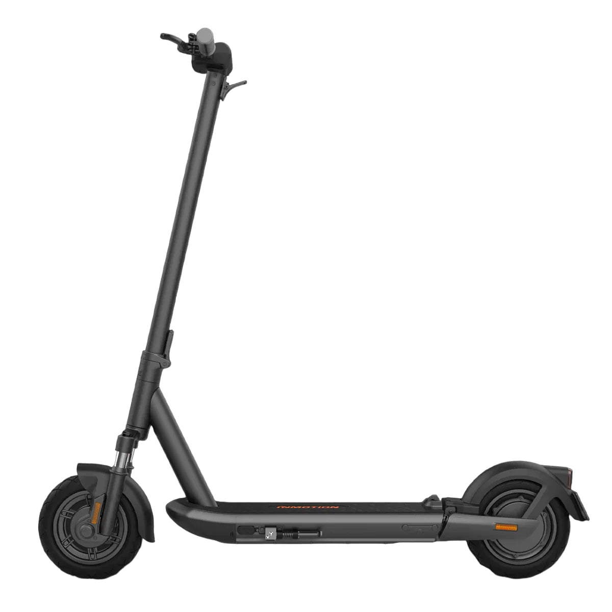 Black electric scooter on a white background