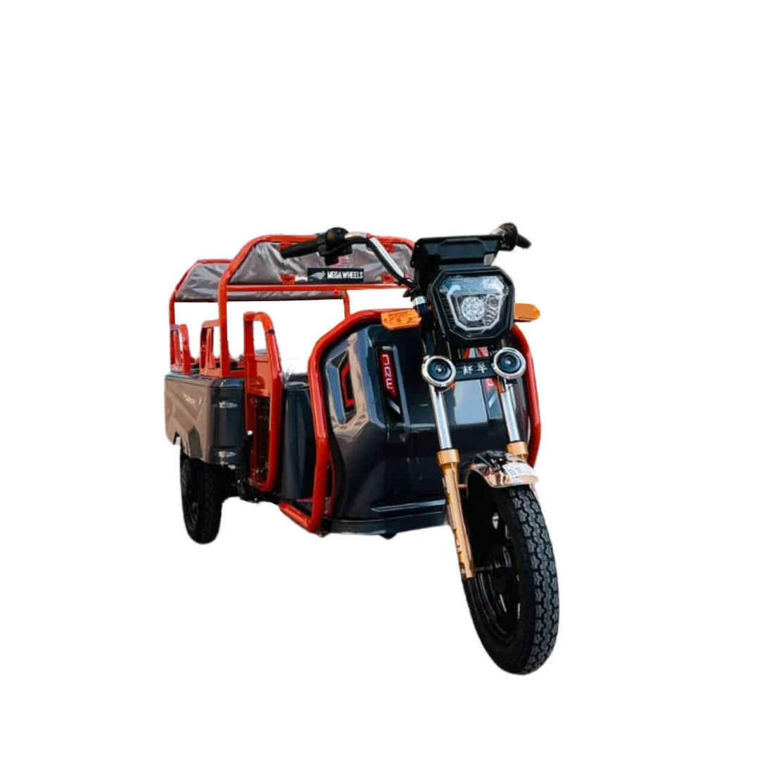 Motorcycle with sidecar on a white background