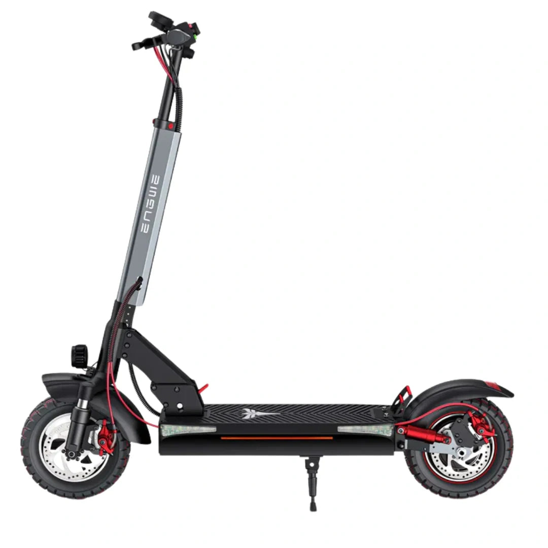 Electric scooter with visible brand name on a white background