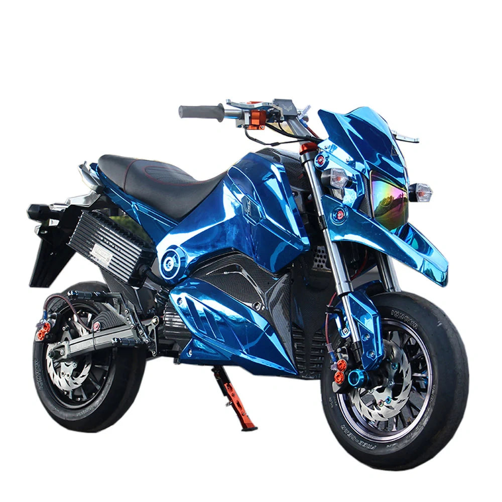 Blue motorcycle on a white background