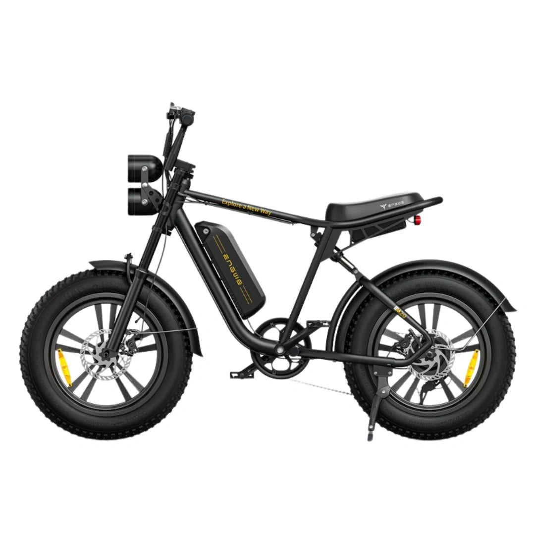 Black electric bike on a white background