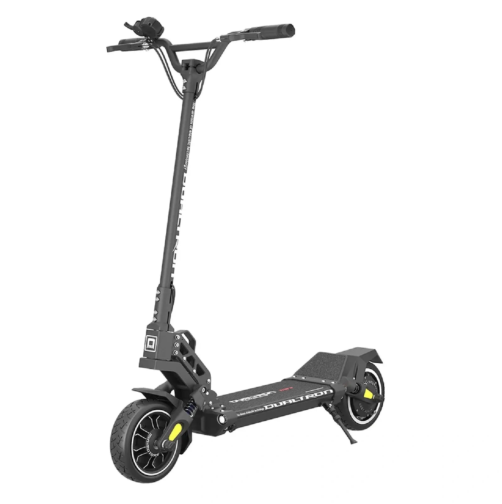 Black electric scooter on a white background