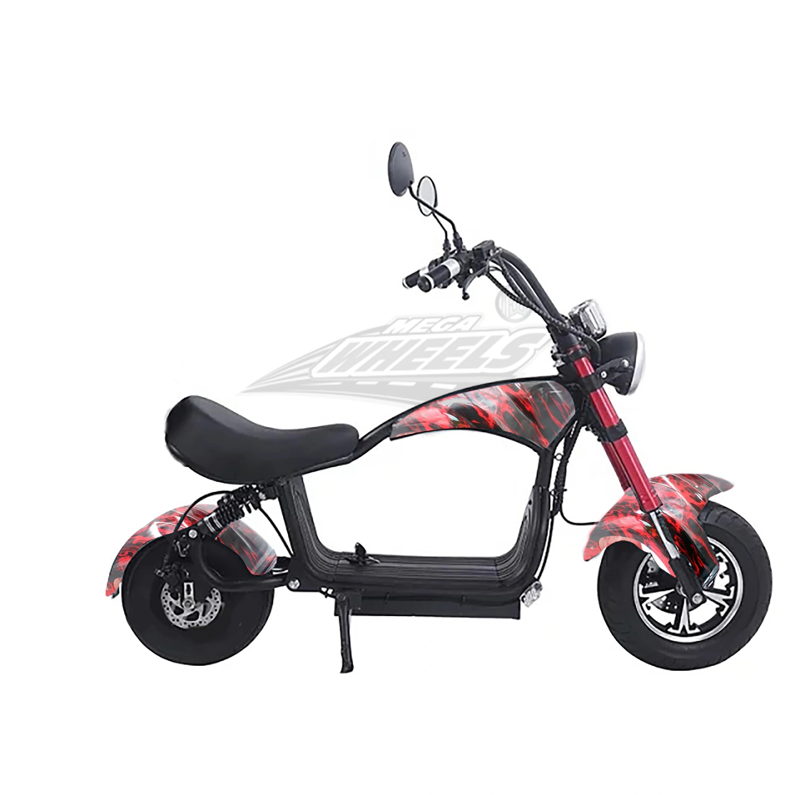 Red and black electric scooter with a white background