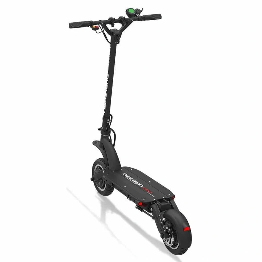 Black electric scooter on a white background