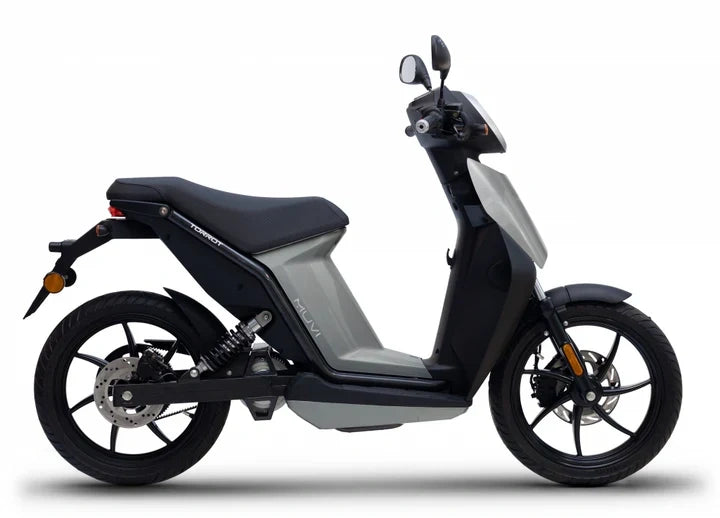 Black electric scooter on a white background
